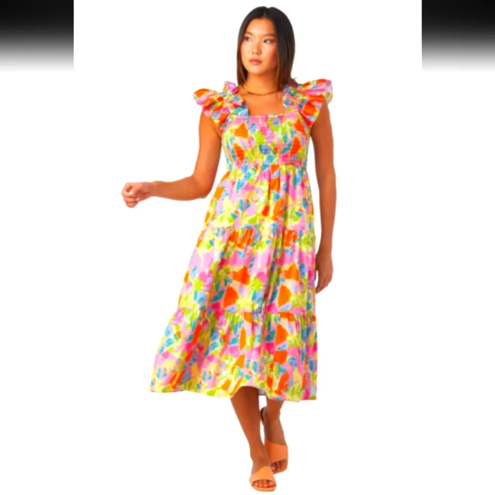 Crosby By Mollie Burch Bray Dress in Floral Haze Midi Dress Size XS $278 - Picture 2 of 9